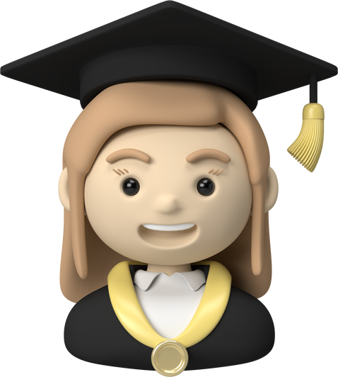 3d female fresh graduate graduation icon avatar