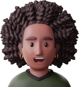 Black Afro Woman 3D Icon