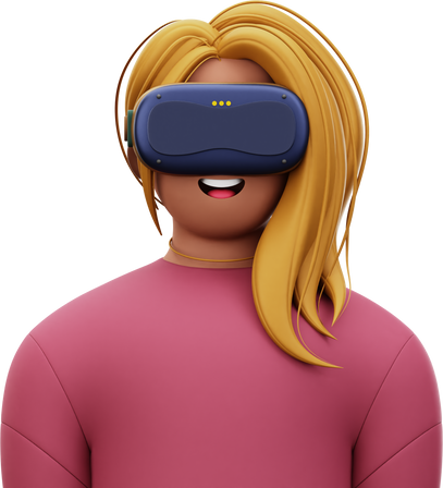 3D Female Avatar Character with VR Glasses